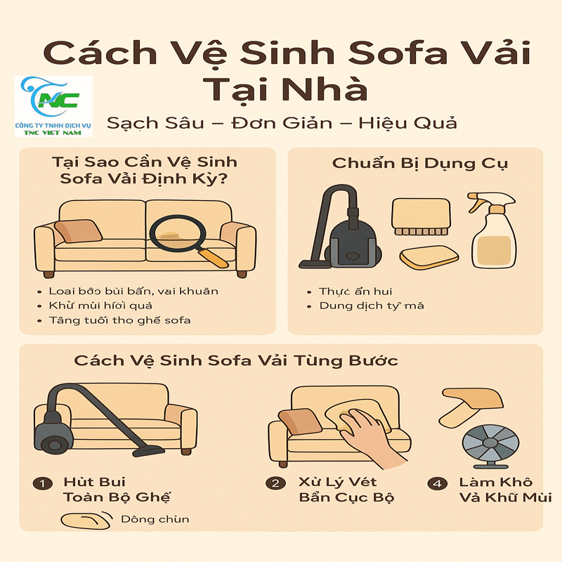 Cách vệ sinh sofa vải