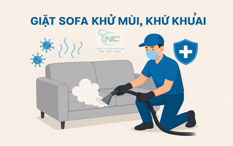 giặt ghế sofa khử mùi hôi, khử khuẩn