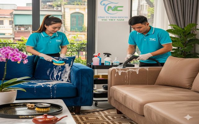 Dịch vụ giặt sofa nhung, da lộn Hà Nội