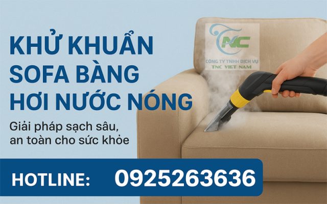 Giặt sofa khử khuẩn, mùi hôi bằng hơi nước nóng