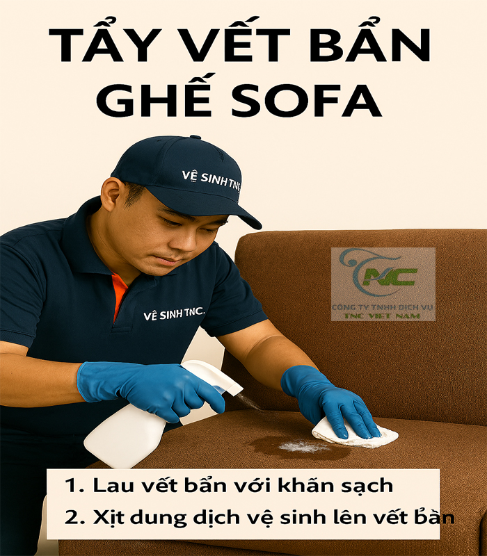 Cách tẩy vết bẩn trên sofa vải