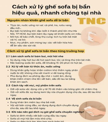 Cách xử lý ghế sofa bị bẩn hiệu quả, nhanh chóng tại nhà