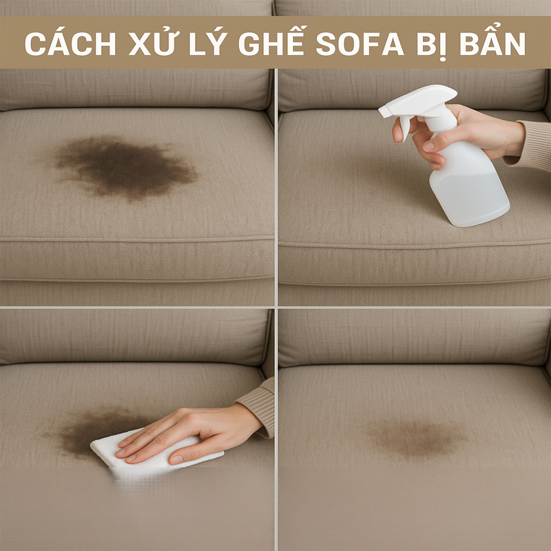 Cách xử lý ghế sofa bị bẩn tại nhà