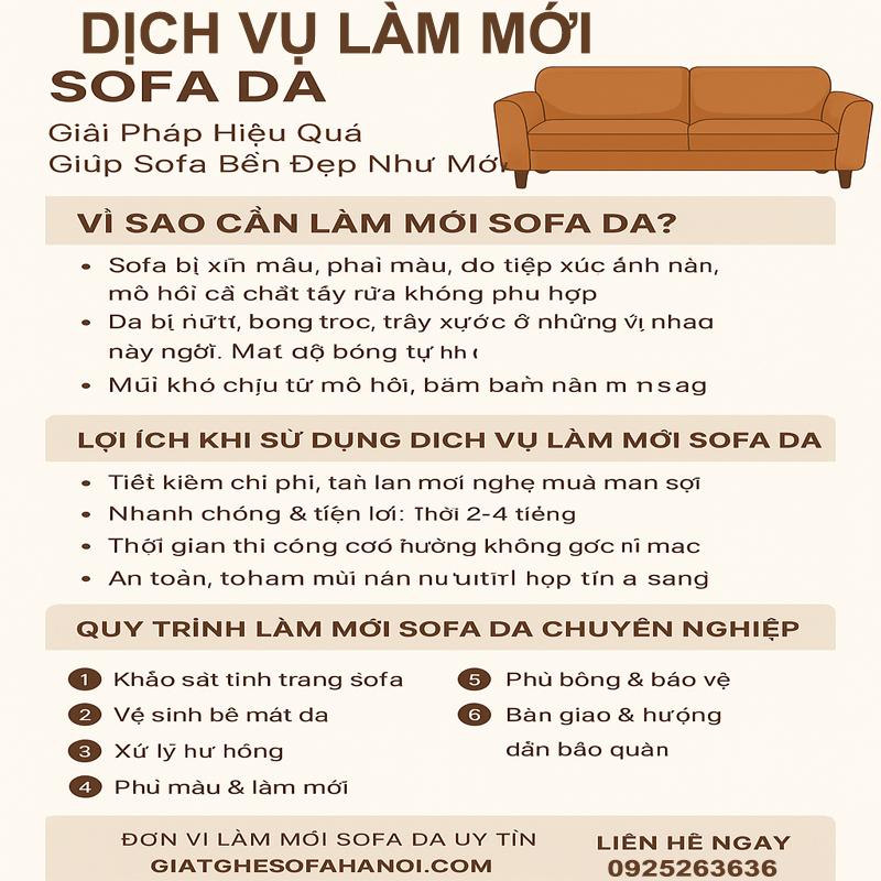 Dịch vụ làm mới sofa da
