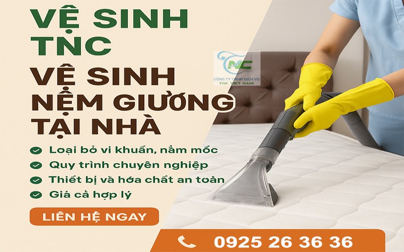 Dịch vụ vệ sinh nệm giường tại nhà