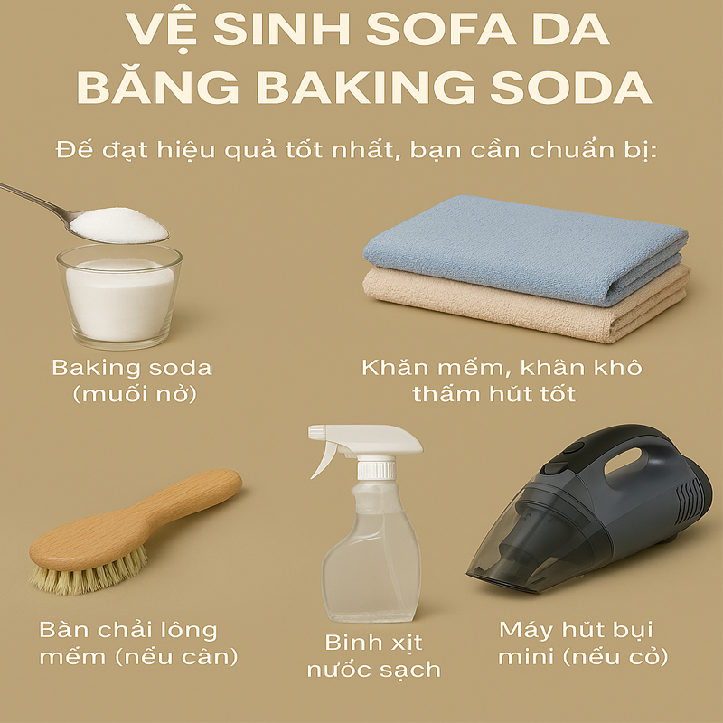 Chuẩn bị dung cụ, hóa chất Vệ Sinh Sofa 