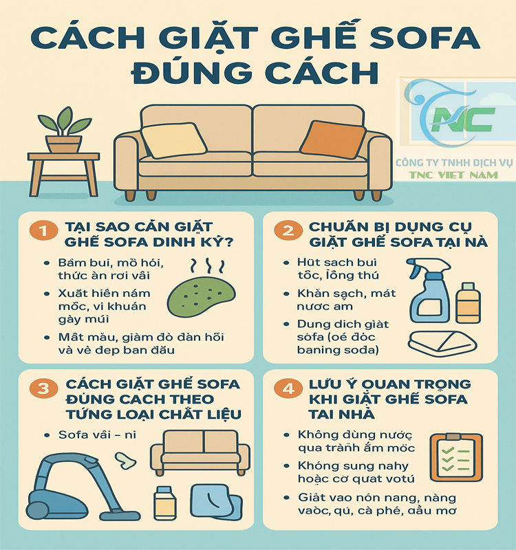 Cách giặt ghế sofa đúng cách