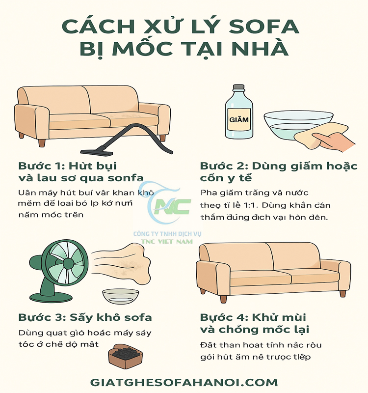 Sofa bị mốc phải làm sao? Cách xử lý và vệ sinh sofa bị mốc sạch