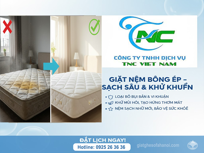 Giặt Đệm Bông Ép Tại Nhà