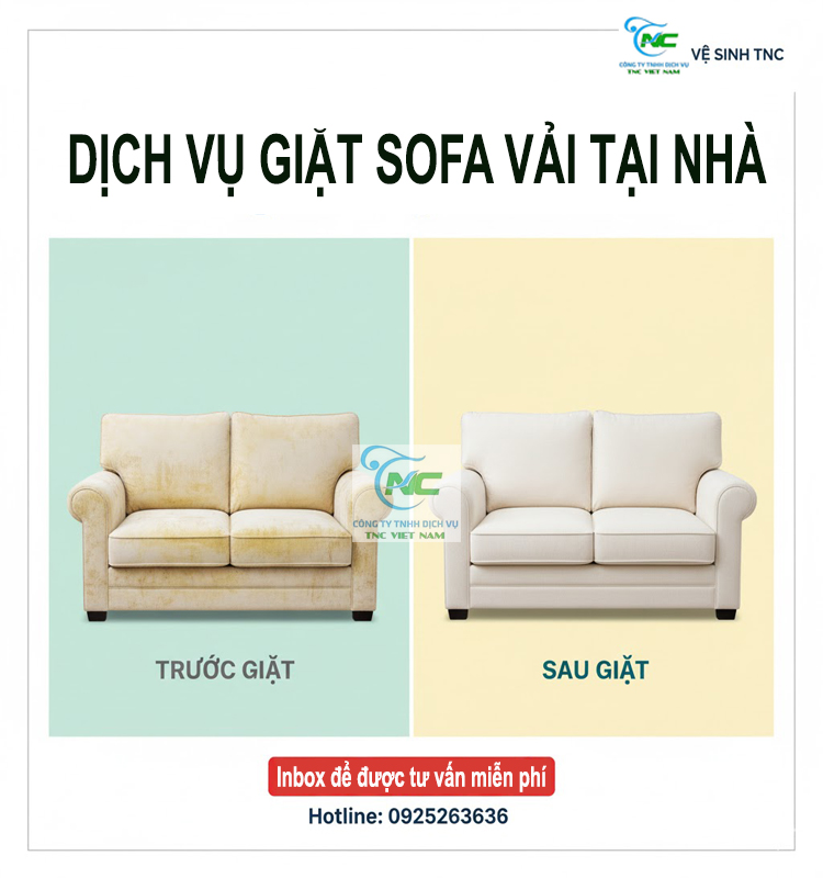Dịch vụ giặt sofa Vải tại nhà