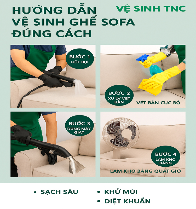 Hướng dẫn vệ sinh ghế sofa