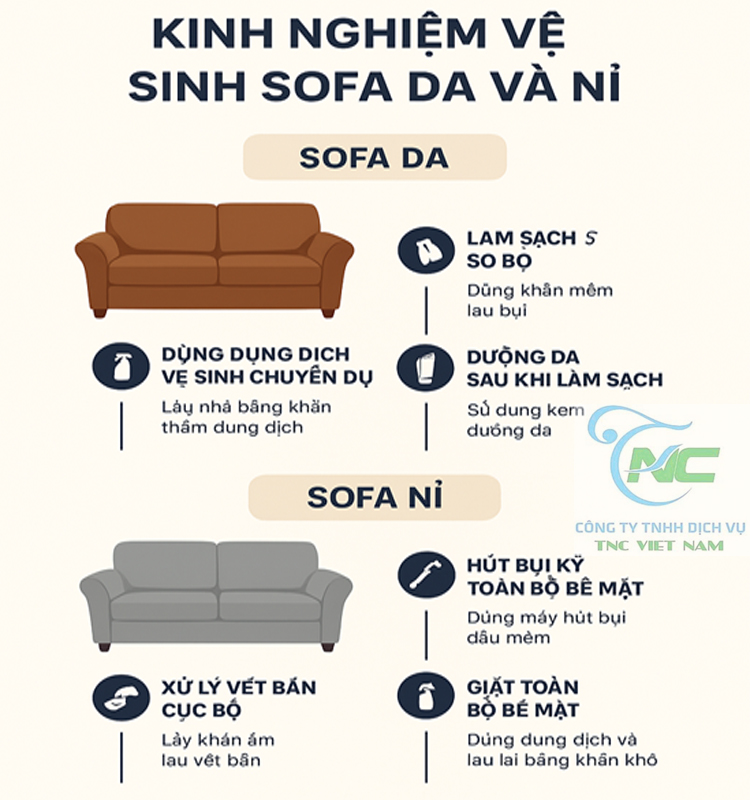 Kinh nghiệm vệ sinh sofa da và nỉ