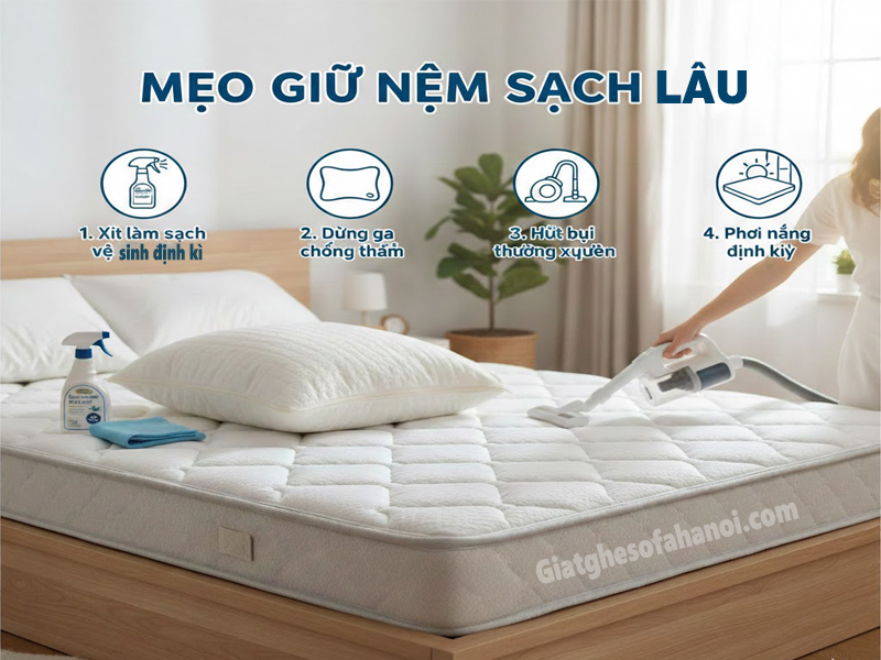 Mẹo Giữ Nệm Sạch Lâu