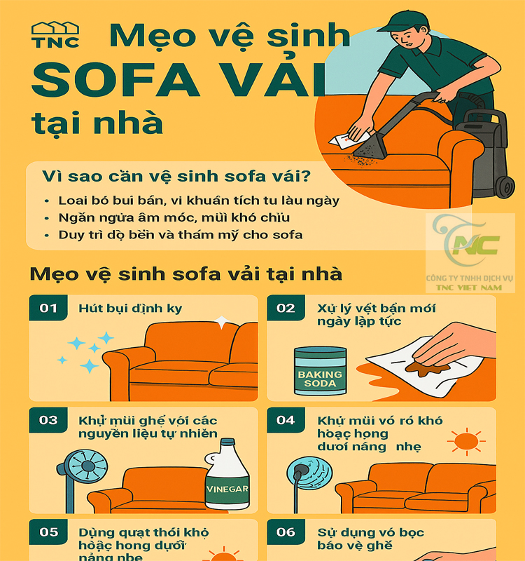 Mẹo vệ sinh sofa vải tại nhà