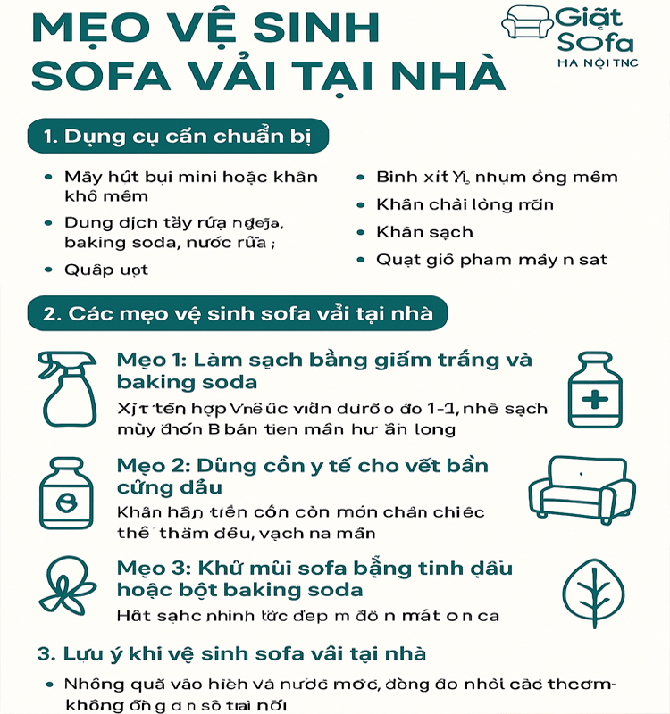 Mẹo vệ sinh sofa vải tại nhà