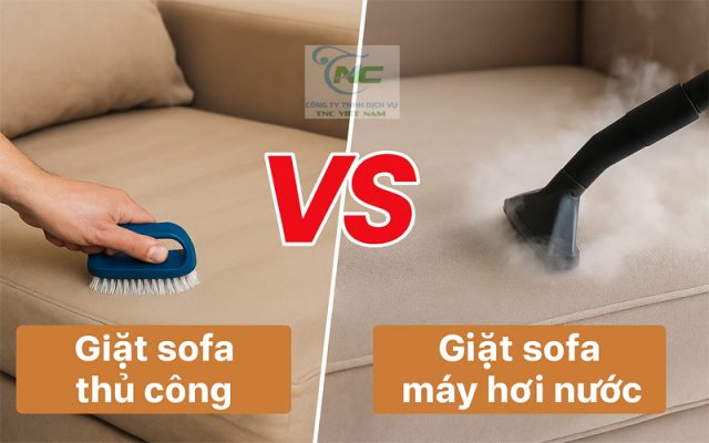 So sánh giặt sofa thủ công và máy hơi nước