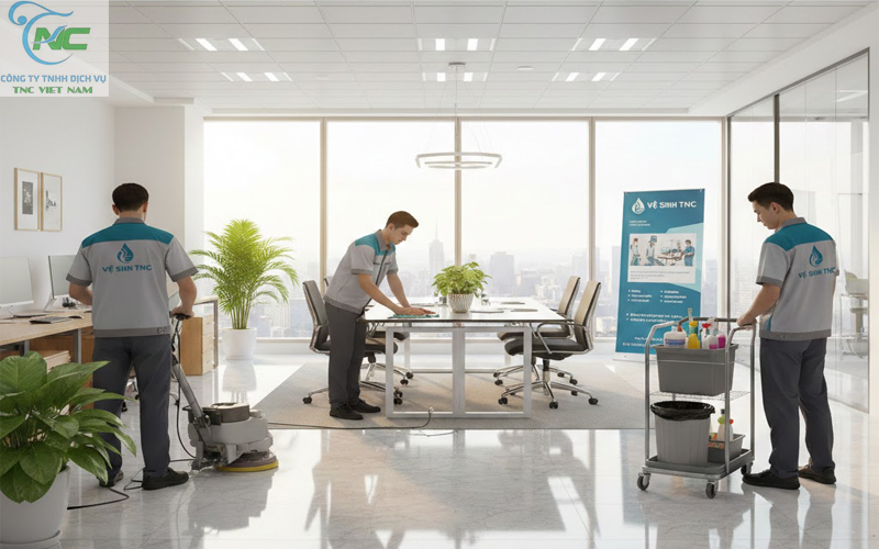Vệ sinh văn phòng khu sảnh - lẽ tân