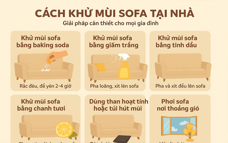 Cách khử mùi sofa tại nhà