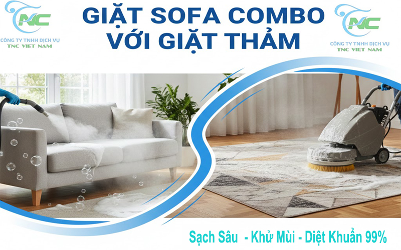 Giặt Sofa Combo Với Giặt Thảm