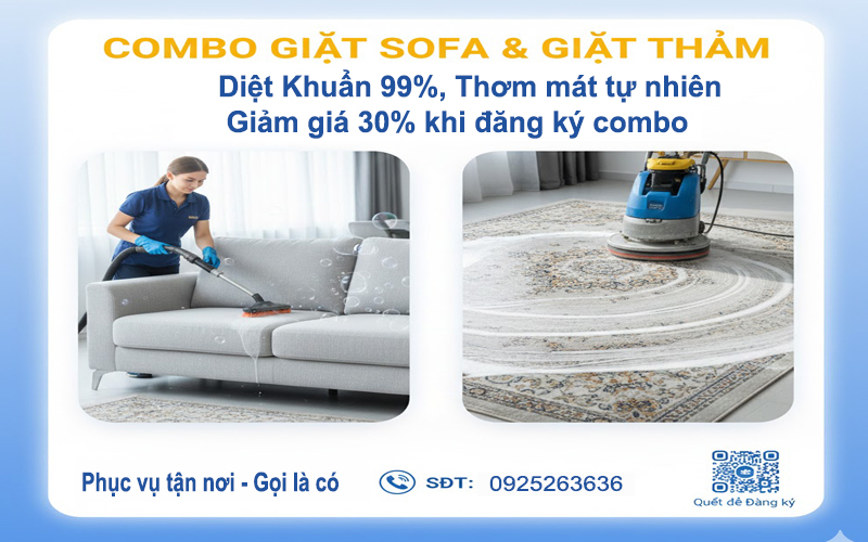 Giặt Sofa Combo Với Giặt Thảm