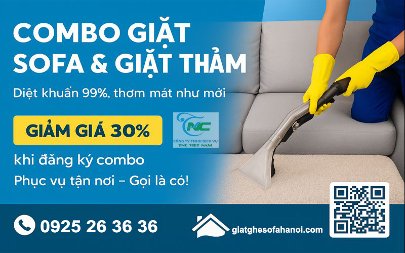 Giặt Sofa Combo Với Giặt Thảm