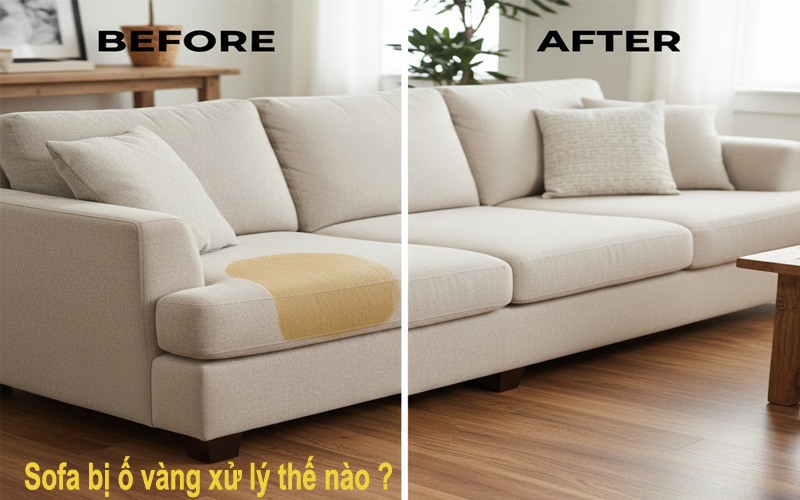 Sofa bị ố vàng xử lý thế nào